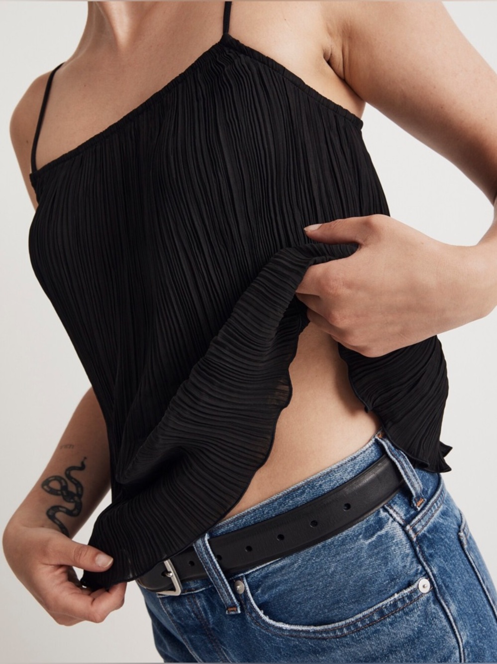 MADEWELL Plissé Crop Cami Tank Size Small NWT